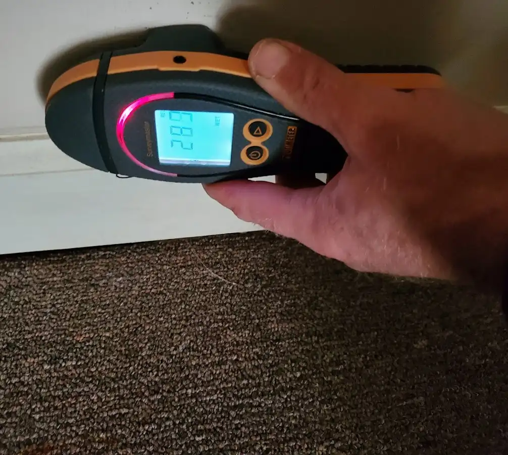 Moisture detection at baseboard during Mold Inspection & Testing in Coventry
